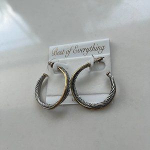 Silver and gold colored hoop earrings